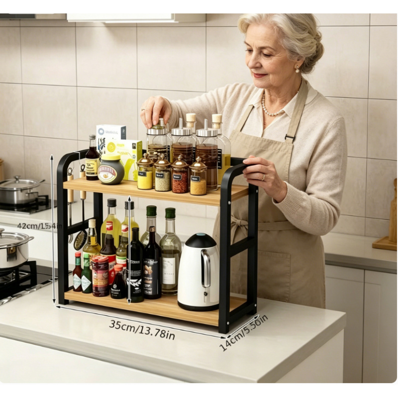 Coffee Equipment Rack - 2-Tier Metal Countertop Shelf - Space