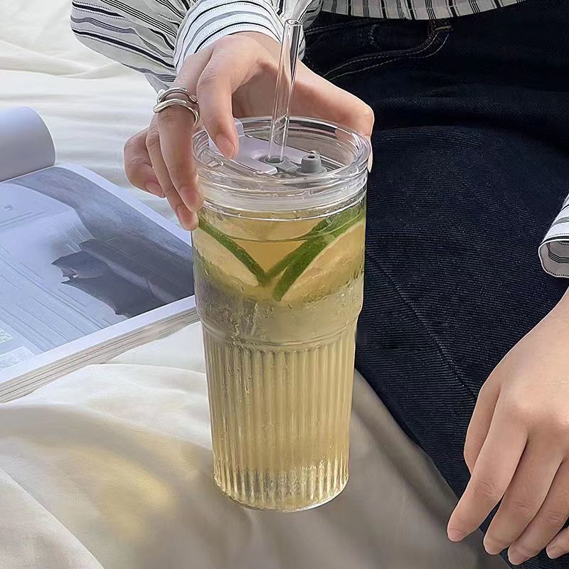 YWDL 600ml Stripe Glass Cup wi - Espresso Shot Glass ulasan dan harga
