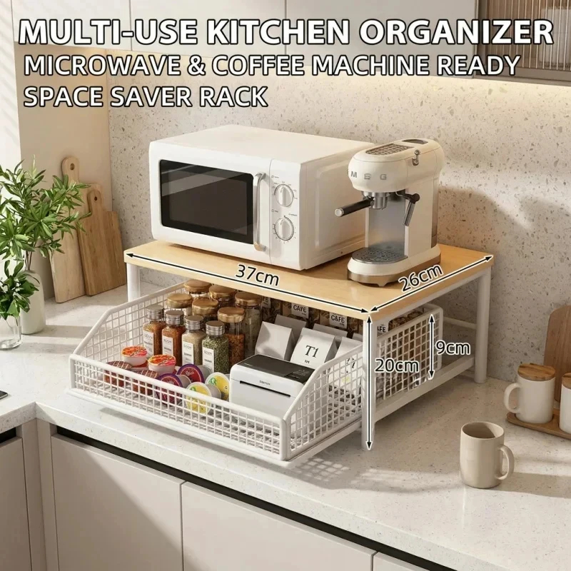 Microwave Coffee Maker Shelf O - Coffee Equipment Rack ulasan dan harga