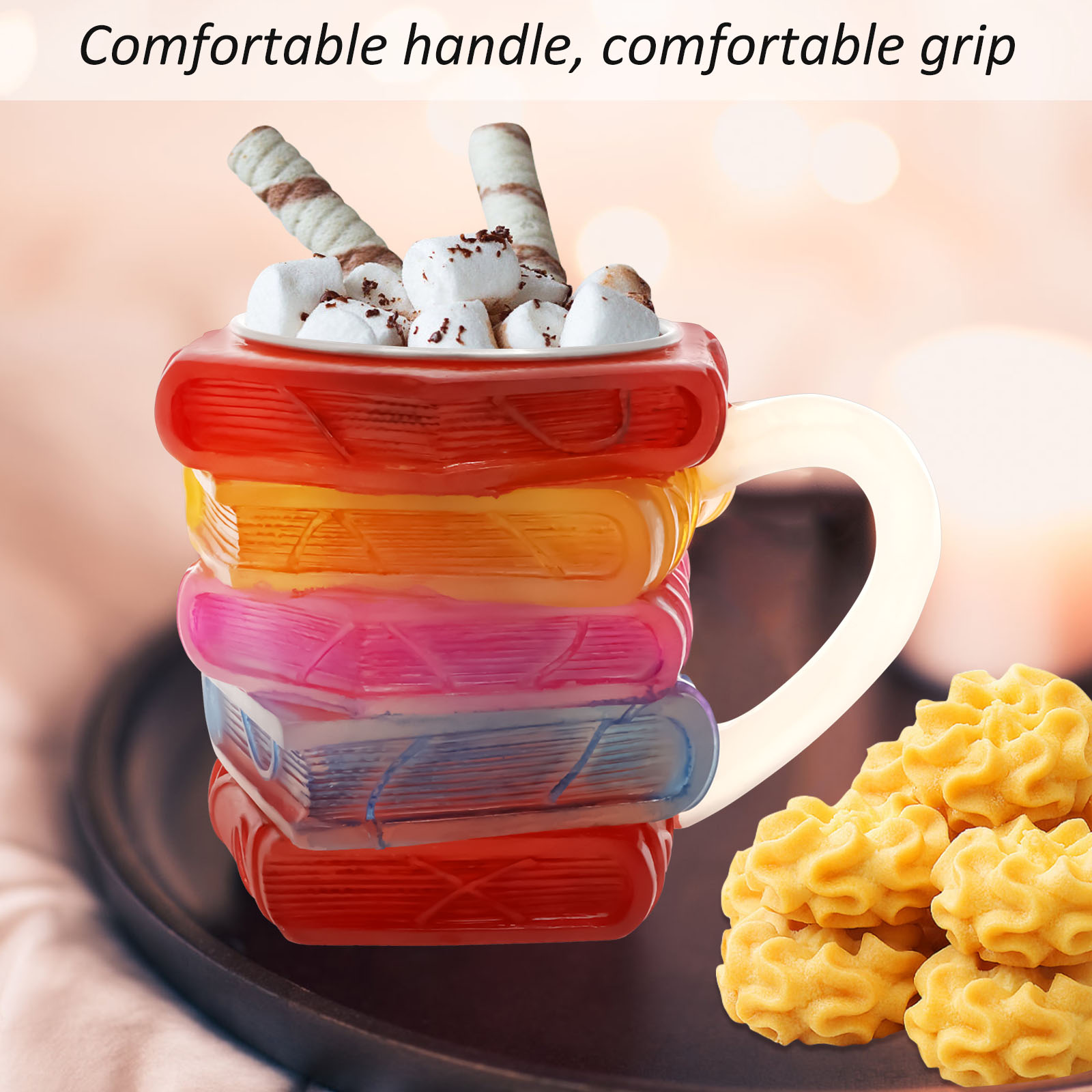 Painted Book Mug 3D Colored Gl - Coffee Equipment Gift ulasan dan harga
