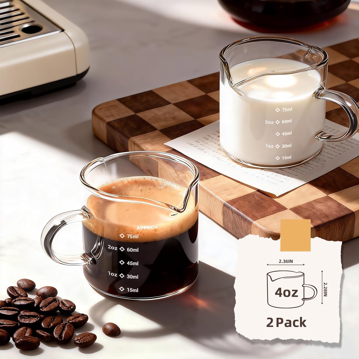 1/2pcs Espresso Cups 4oz Espre - Espresso Shot Glass ulasan dan harga