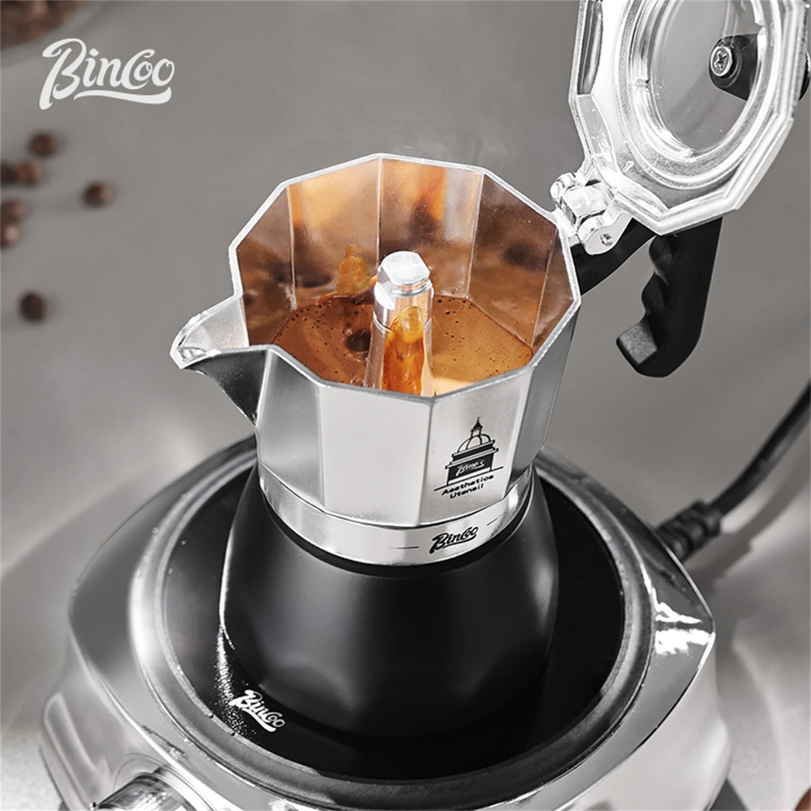 BINCOO Double Valve Moka Pot，E - Coffee Equipment Tools ulasan dan harga