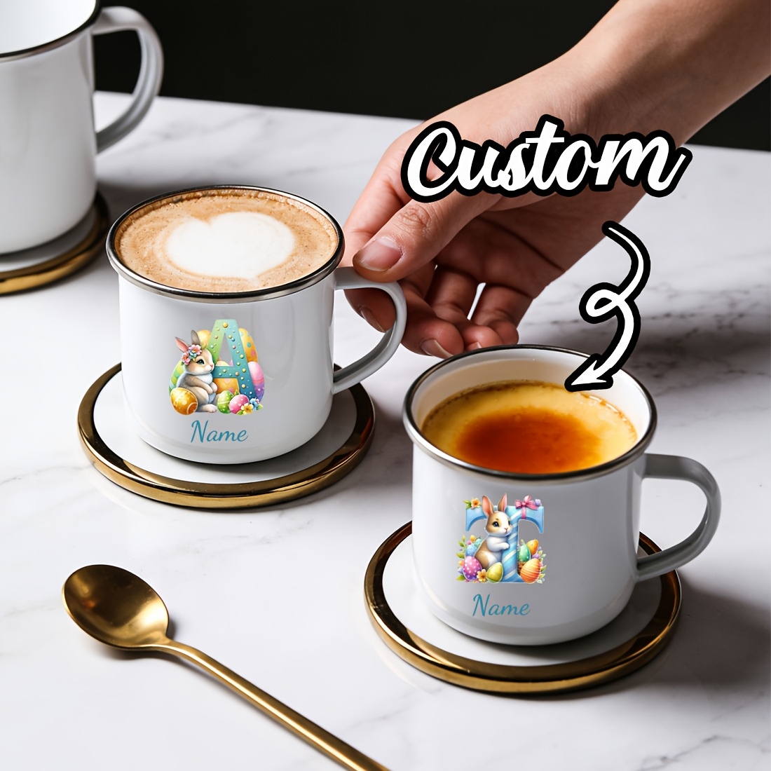 Personalized Mug Floral Initia - Coffee Equipment Gift ulasan dan harga