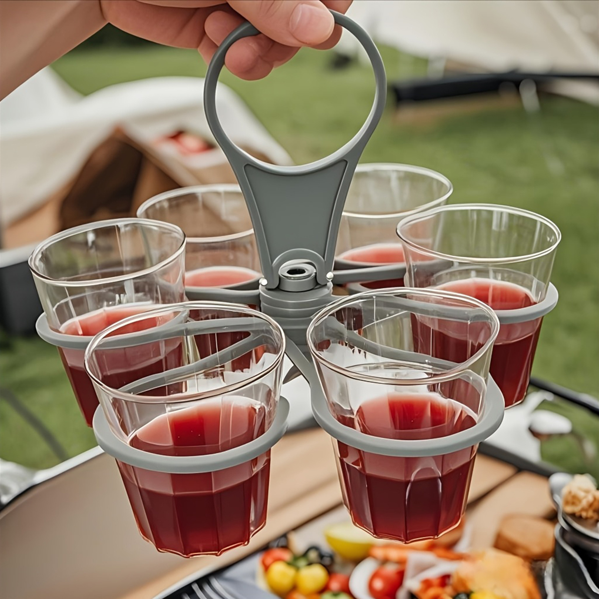 6-Slot Foldable Drink Caddy -  - Coffee Equipment Rack ulasan dan harga