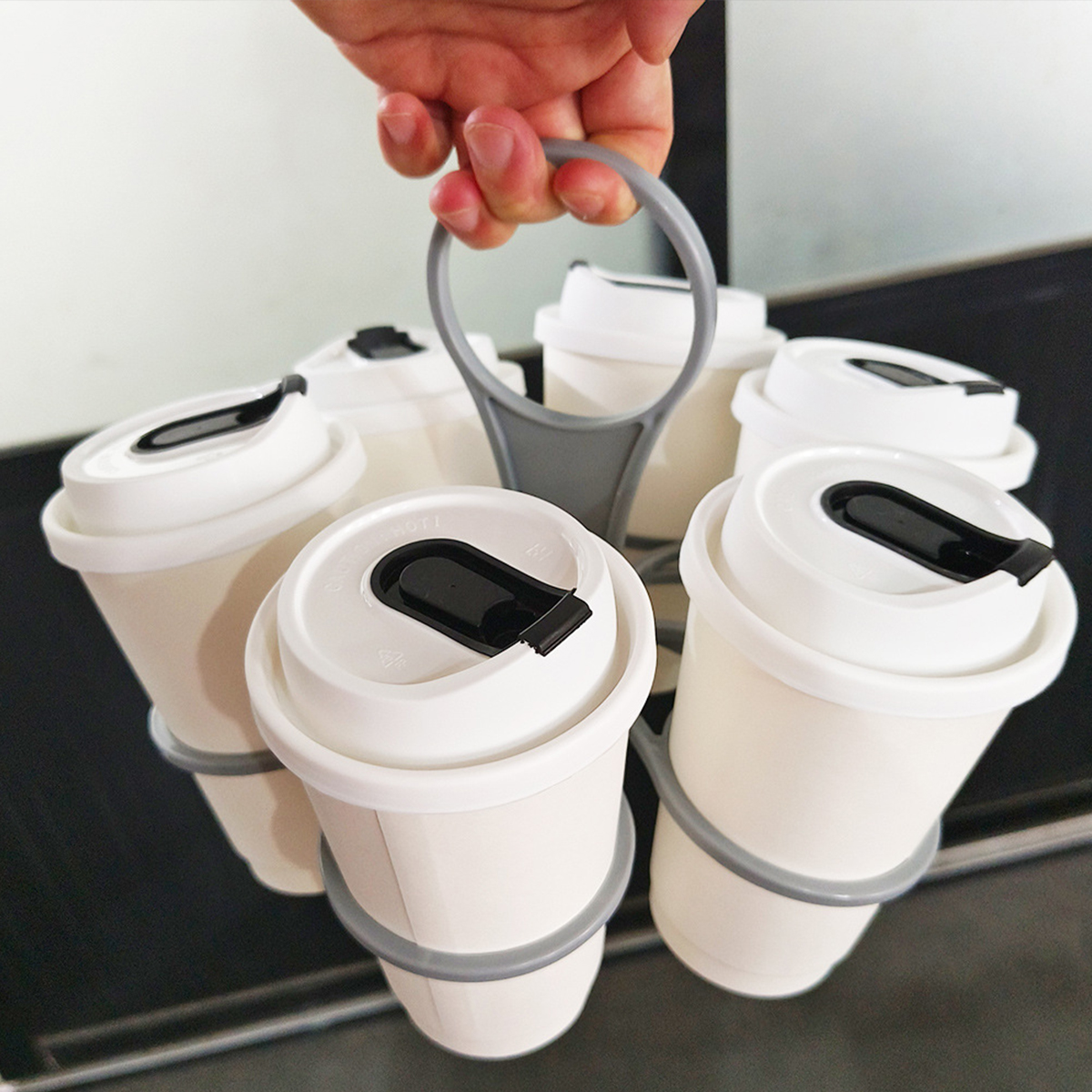 6-Slot Foldable Drink Caddy -  - Coffee Equipment Rack ulasan dan harga