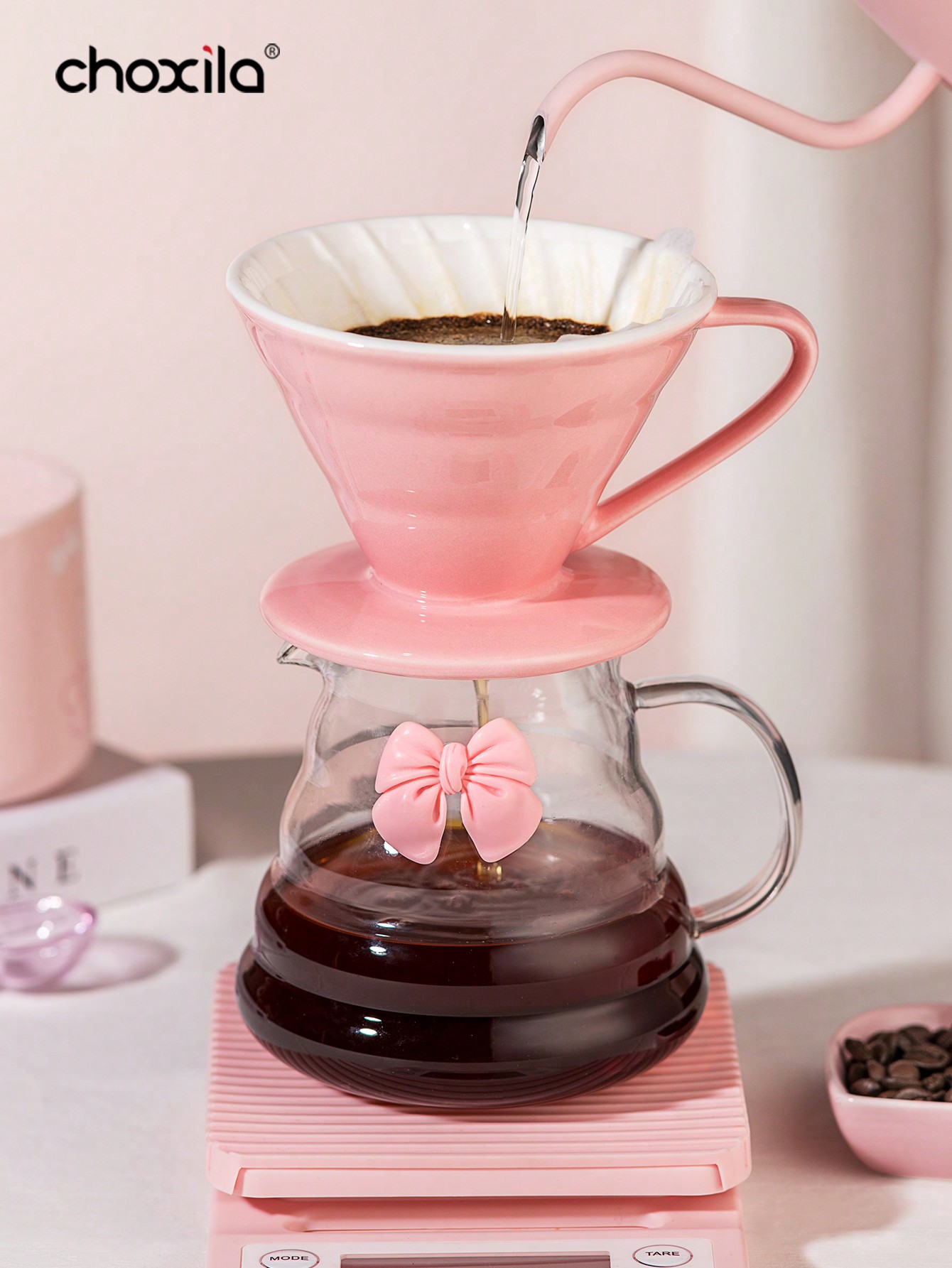 1 set Pink Pour Over Coffee Se - Coffee Equipment Pour Over ulasan dan harga